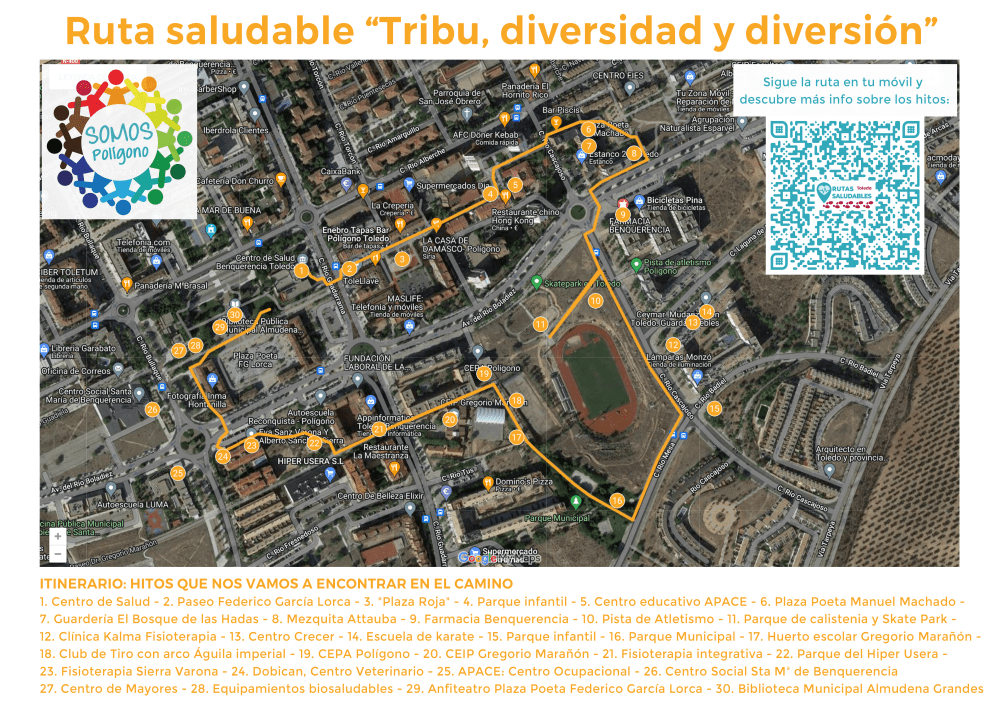 Mapa e itinerario Tribu Diversidad